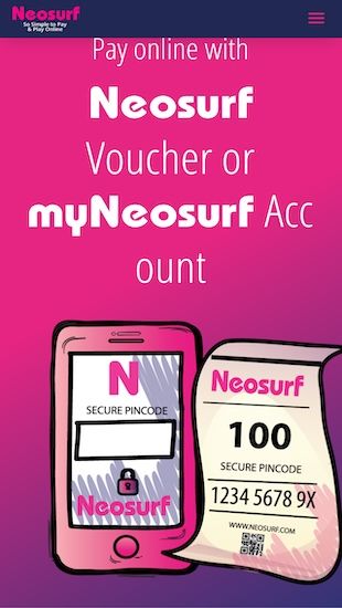 Neosurf Hjemmeside