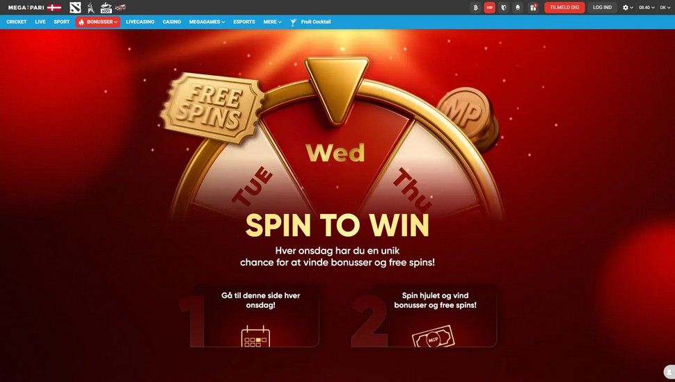 Megapari casino Spin to Win