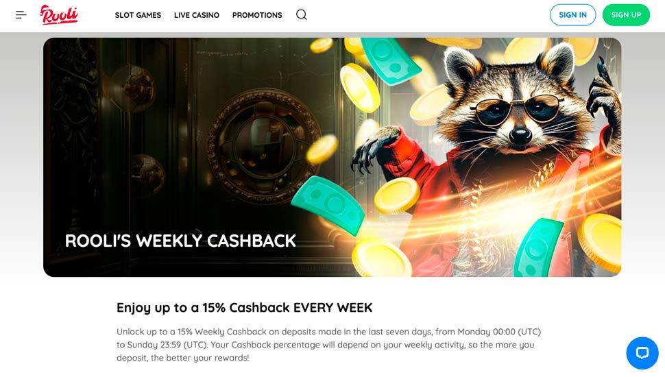 Ugentlig Cashback rooli