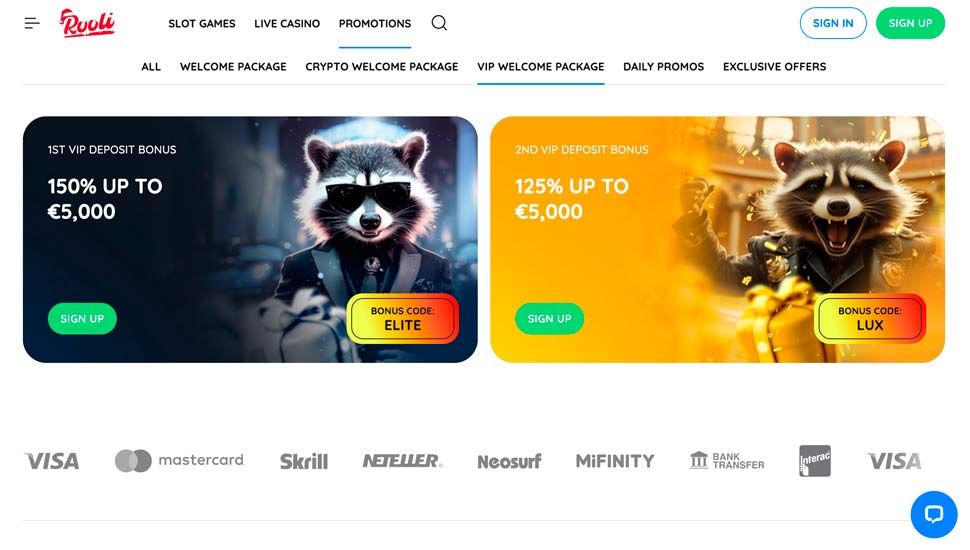 VIP velkomstbonus rooli