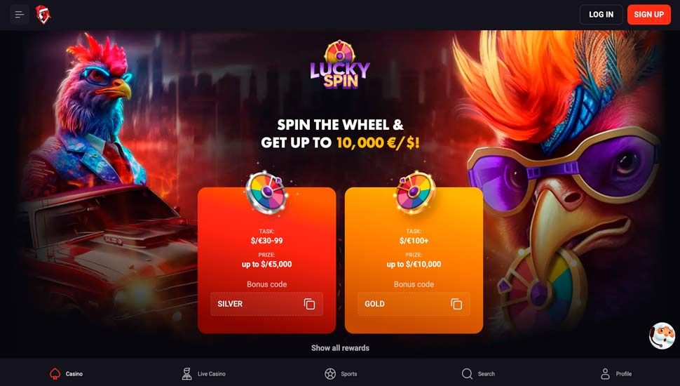 Lucky Spin rooster bet