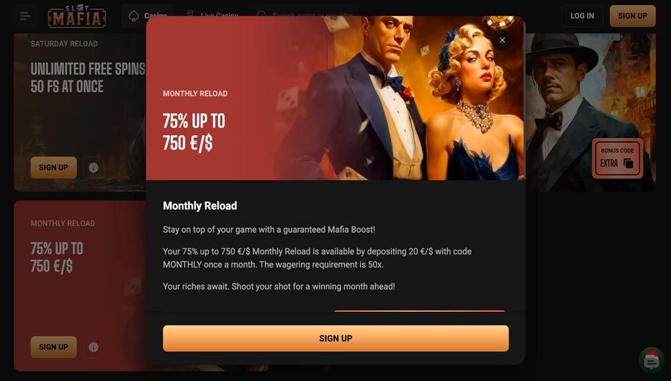 Månedlig reload bonus slotmafia