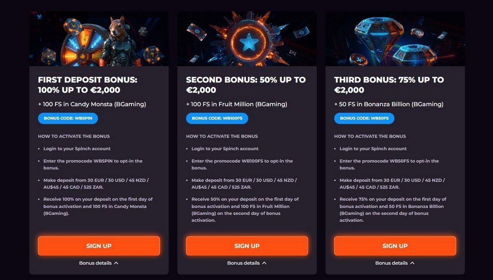 Spinch Velkomstbonus