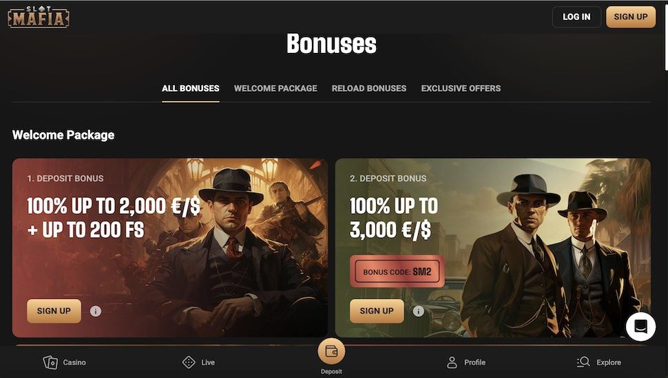 Slotmafia Bonusser