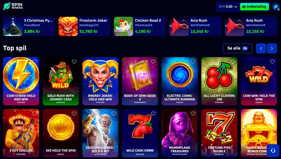Spil på Spinwinera