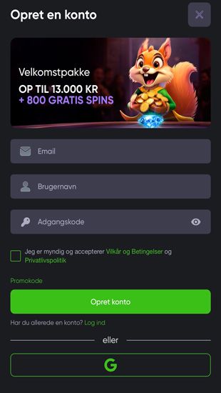 Klik på knappen "Registrer"