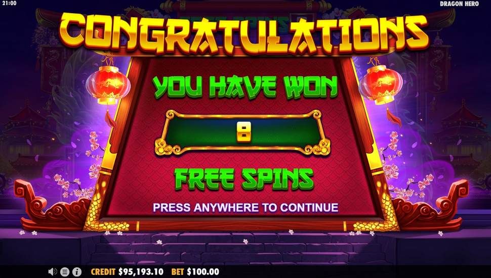 Dragon Hero gratis spins
